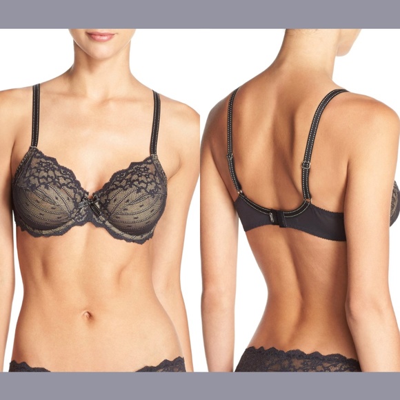 Chantelle Other - NWT Chantelle [ 38D US ] Rive Gauche Full Coverage Bra in Black/Tan